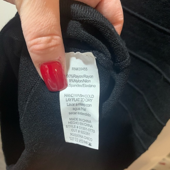 WOT “PRJCT 5750” XS black/tan body con dress. One shoulder w/cut out - Picture 5 of 6